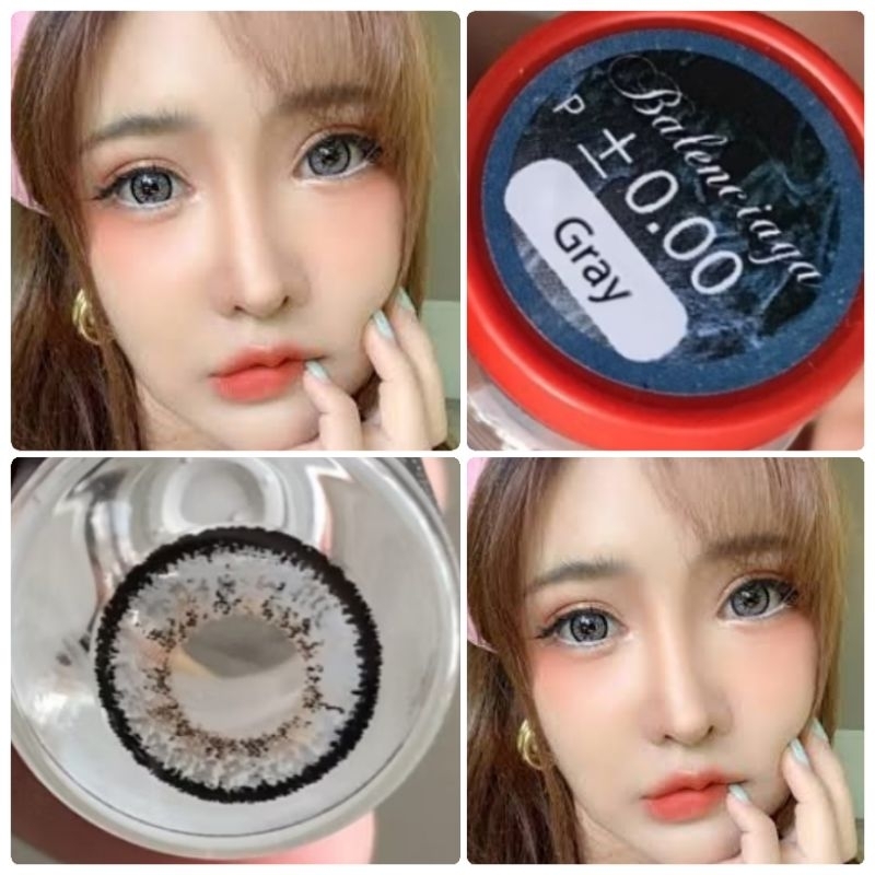 คอนแทคเลนส์ บิ๊กอาย รุ่น Maki / Balenciaga สีเทา/ตาล/ดำ Gray/Brown/Black  มีค่าสายตา (0.00)-(-6.50) เปลี่ยนแทนทุกเดือน