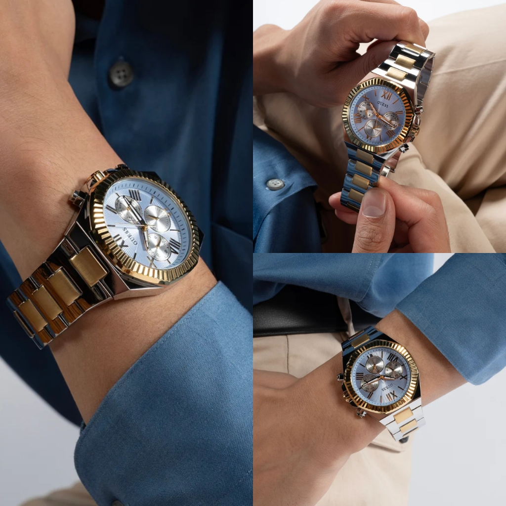 F.A ของหม่คะ Guess ผู้ชายนาฬิกาข้อมือชายหน้าปัดใหญ่ สวยหรูมีระดับ GW0703G1 GW0703G2 GW0703G3 GW0703G4 GW0703G5 44MM