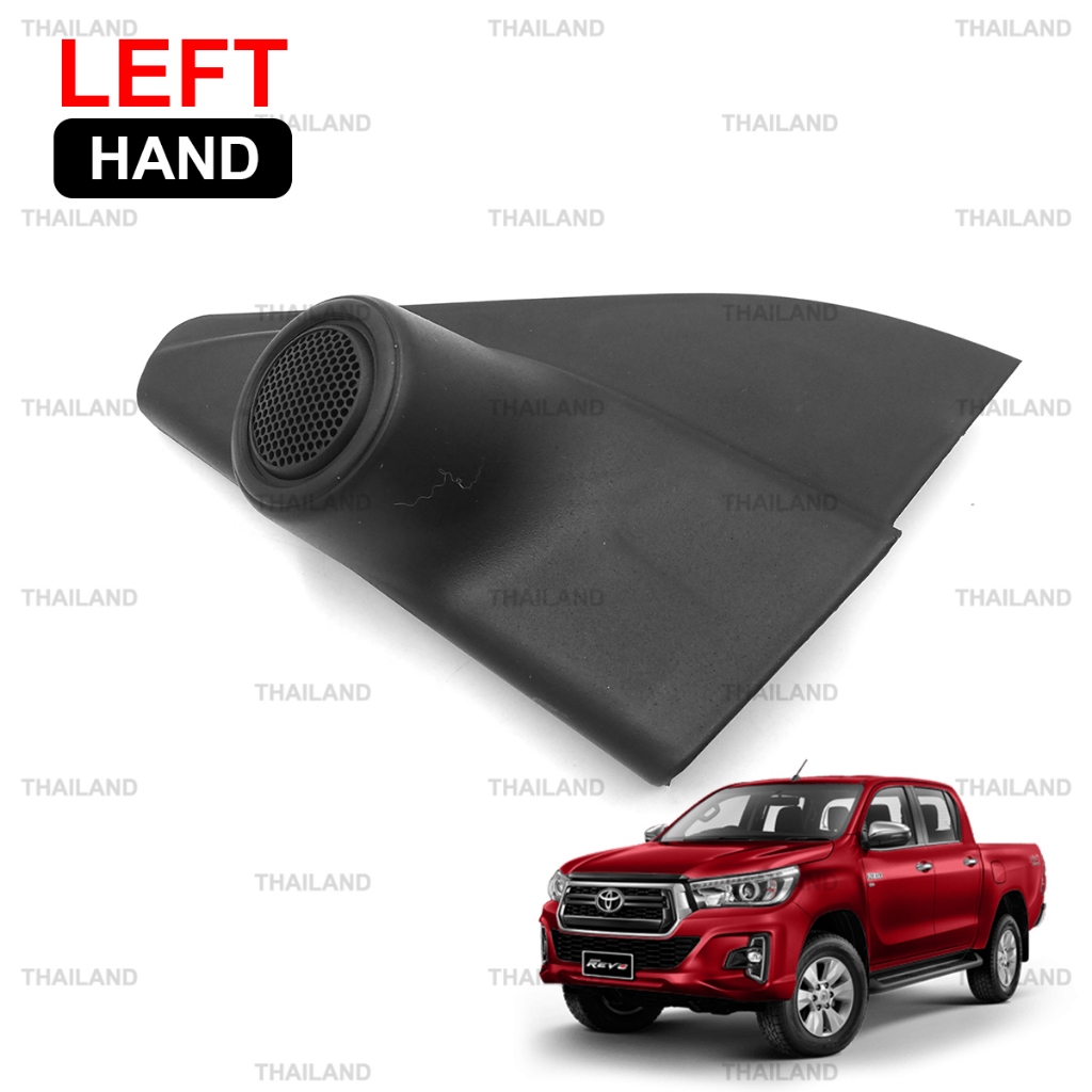พลาสติกหูช้าง พลาสติกปิดข้างกระจก มีลำโพง สีดำ สำหรับ Toyota Hilux Revo SR5 Rocco ปี 2015-2024