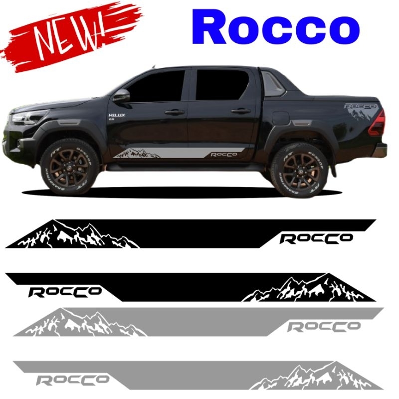 สติกเกอร์ติดจข้างประตู Toyota rocco  สติกเกอร์แต่งรถลายภูเขา  rocco ติดตั้งเงได้