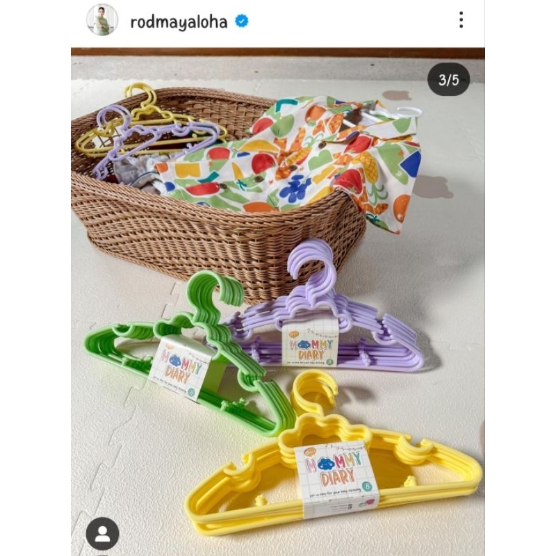 5 แพคสุดคุ้ม !! ไม้แขวนเสื้อเด็ก MommyDiary ❌️ระวังสินค้าลอกเลียนแบบ❌️ - รูปที่ 2