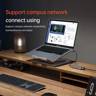 ⚡ส่งจาก กทม⚡Jasoz Type C USB 3.0 HUB to RJ45 อะแดปเตอร์การ์ดเครือข่าย สำหรับโทรศัพท์มือถือ แล็ปท็อป