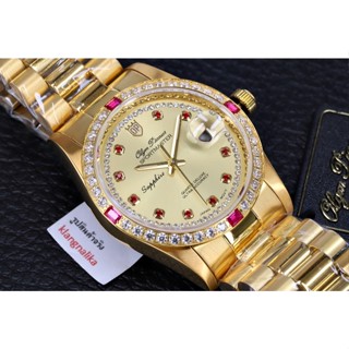 นาฬิกาผู้ชาย OP Olym pianus Quartz รุ่น 89322 DK (หน้าทอง)