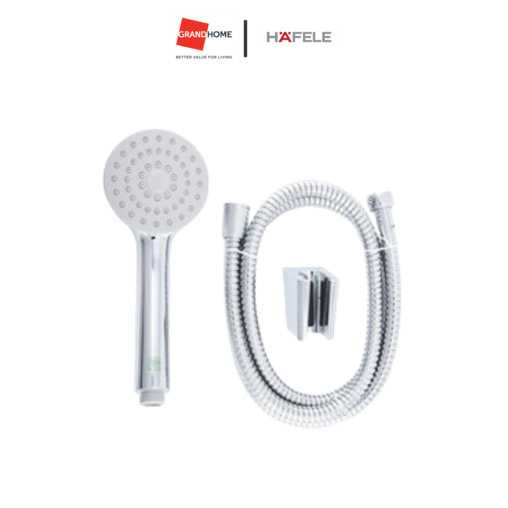 ชุดฝักบัวพร้อมสาย+ขอ HAFELE รุ่น 495.60.654 ฝักบัว ชุดฝักบัวสายอ่อน 1 ระดับ
