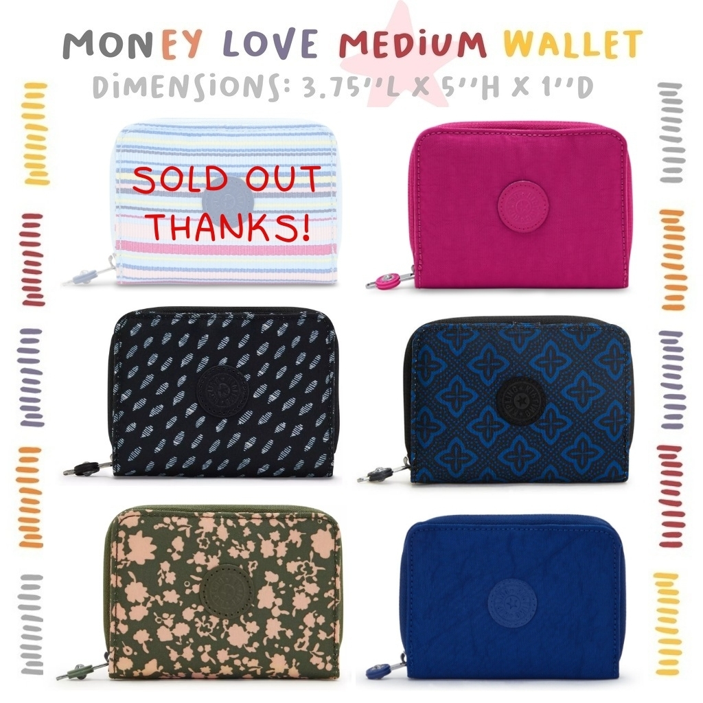 (5/9สี) [4] Kipling Money Love Medium RFID Wallet