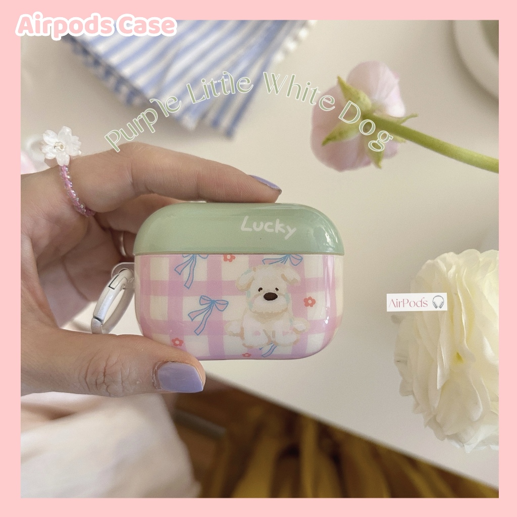 สินค้าใหม่ เคส สำหรับ Airpods 3 เคสหูฟัง AirPods 1/2/3/Pro/Pro2 น่ารัก การ์ตูน ลูกสุนัข ลายสก๊อต เคสป้องกันการหล่น case