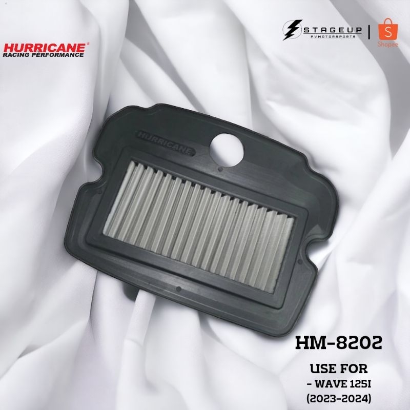 ใหม่ HURRICANE กรองอากาศ Wave 125i 2023 2024 โฉมล่าสุด Wave 110i LED 2021+ แต่ง เพิ่มแรงม้า ล้างได้ HM-8202 - รูปที่ 4