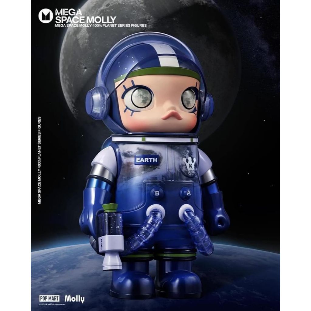 พร้อมส่ง POPMART Space Molly 400%  Earth Planet Series