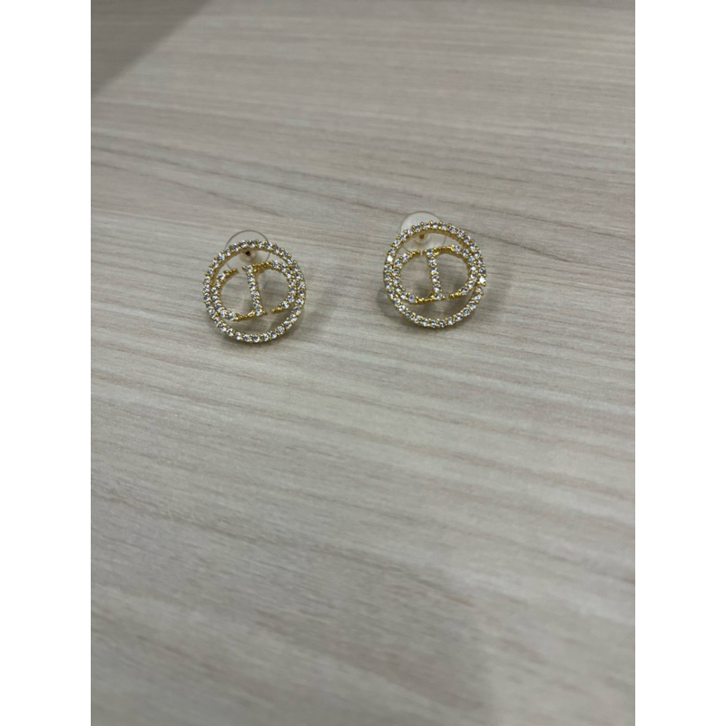 ต่างหู ติดหู CD ประดับเพชร