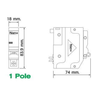 NANO PlugOn เซอร์กิต เบรกเกอร์ NP1 NP2 NP3 เบรคเกอร์ 1P 2P 3P 16A 32A 50A 63A PLUGON