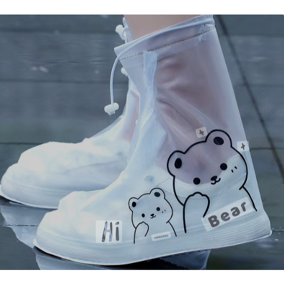 ส่งเร็ว🚚 รองเท้าบูท กันน้ำ ที่หุ้มรองเท้า รองเท้ากันฝน ถุงคลุมรองเท้ากันน้ำ ยางนุ่มกันน้ำ