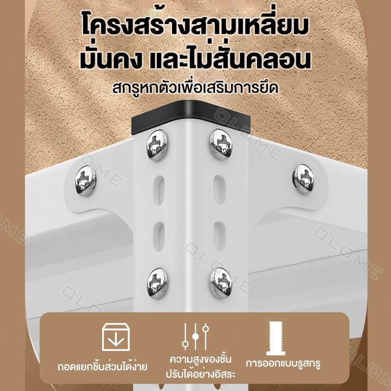 NoMon รุ่นอัพเกรด ชั้นวางของ+ปะเก็น+สกรู ชั้นเก็บของ3/4/5ชั้น เหล็ก ปรับความสูงได แข็งแรง ทนทาน รับน้ำหนัก400กก ขนาดใหญ่ ราคา ถูกที่สุด ดีลบีเคเค แกลเลอรีภาพที่ 7