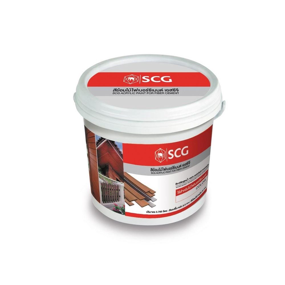 SCG สีย้อมไม้ไฟเบอร์ซีเมนต์ เอสซีจี สีรองพื้น สีรองพื้นไม้สังเคราะห์ (ครีม) 3.5 กก.