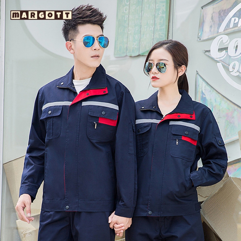 เสื้อช็อปช่างกล เสื้อช็อป แขนยาว มีแถบสะท้อนแสง