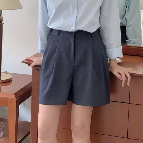 daily pintuck shorts 3color (black/beige/navy) กางเกงขาสั้นผู้หญิง