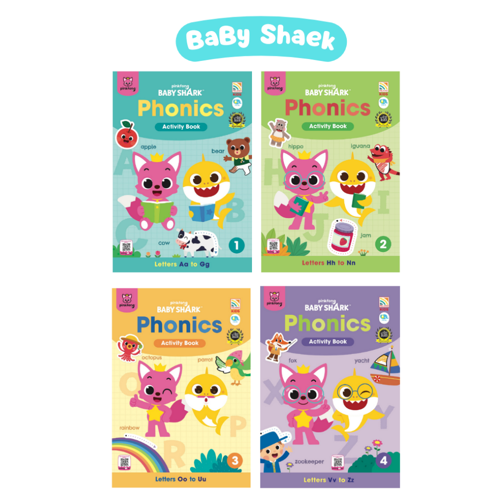 หนังสือแบบฝึกหัด Pinkfong Baby Shark Phonics Activity Book