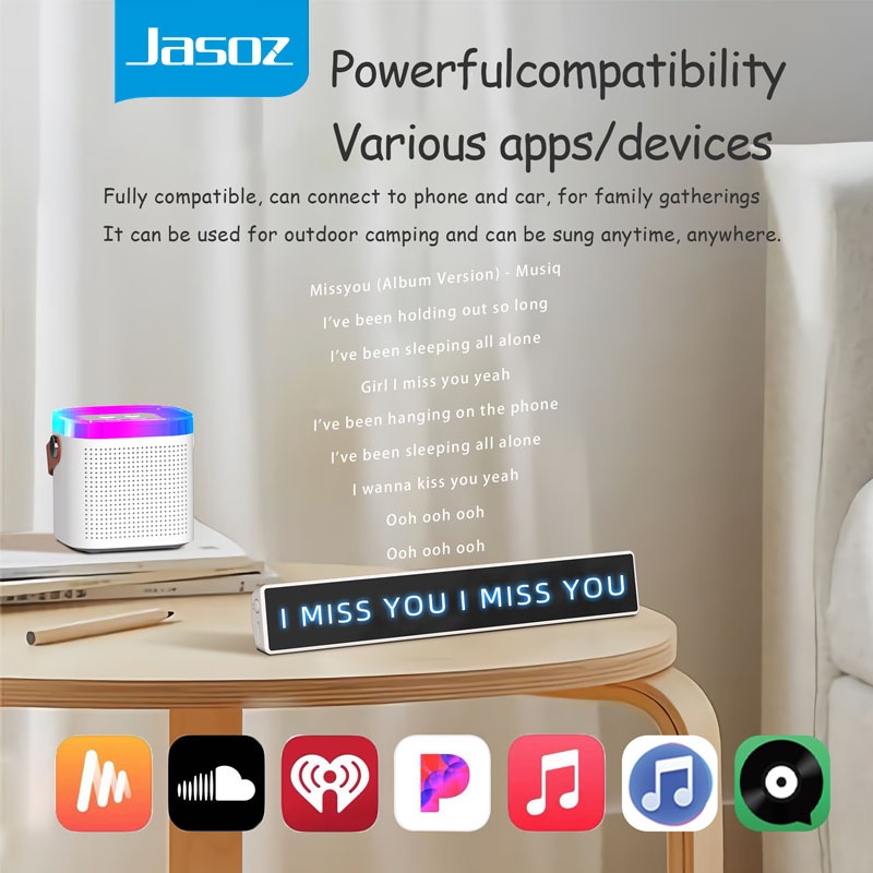 ⚡COD⚡Jasoz Newest Smart Bluetooth เนื้อเพลงแสดงผล เนื้อเพลงแสดงผล Lyrics Display แสดงคำบรรยาย LED