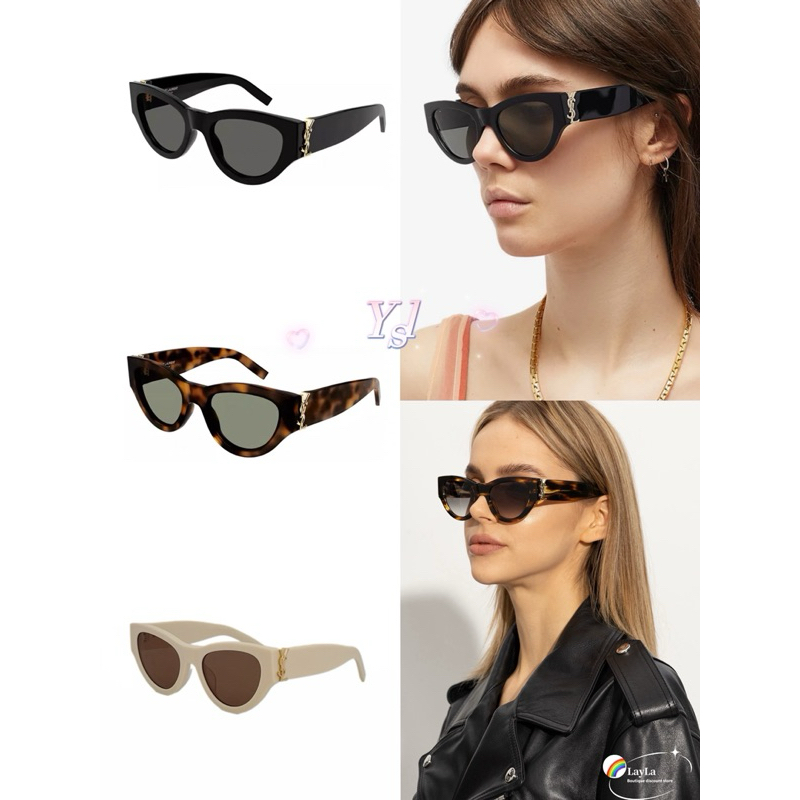 🌈 ของแท้ Saint Laurent แว่นกันแดด Trend Cat Eye Sunglasses SL M94/F