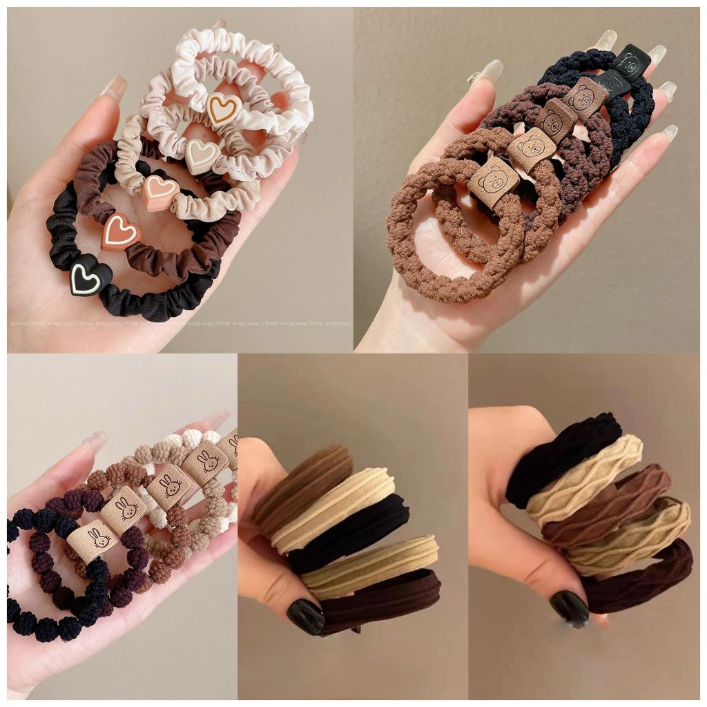 [พร้อมส่ง] ยางมัดผม 5 แบบ ยืดหยุ่น สไตล์เกาหลี Biangels