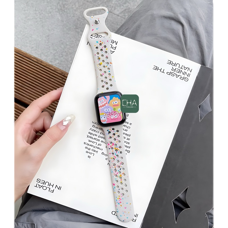 สายท้อปปิ้ง สายนาฬิกา smart watch 11 10 9 8 ultra 7 6 5 4 ขนาด 45/49/44/41/46mm สาย iWatch smart watch ยางลาย พร้อมส่ง - รูปที่ 6