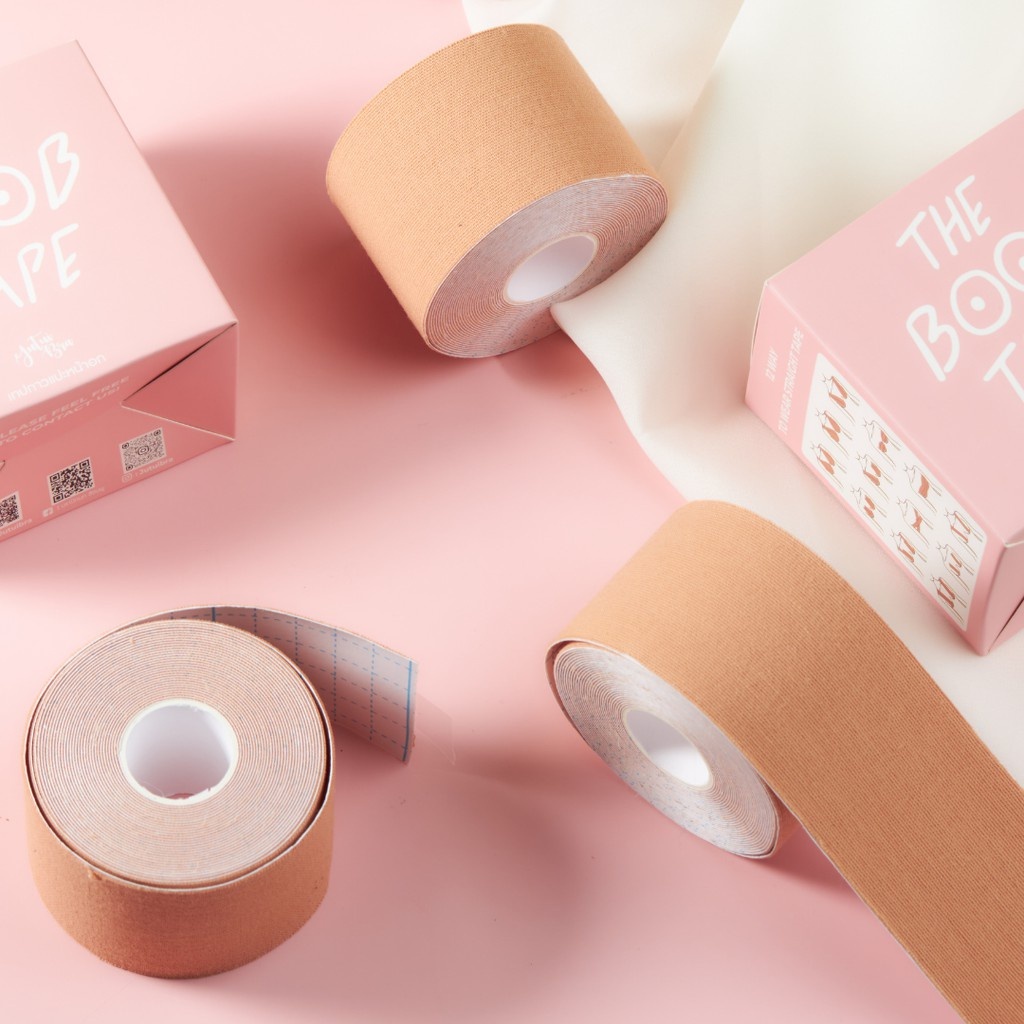 พร้อมส่งจากไทย Boob TAPE เทปแปะนม เทปยกกระชับหน้าอก กันเหงื่อ กันน้ำ เทปแปะหน้าอก คุณภาพดี เทปจัดทรงนม เทปกาว ยาว5เมตร