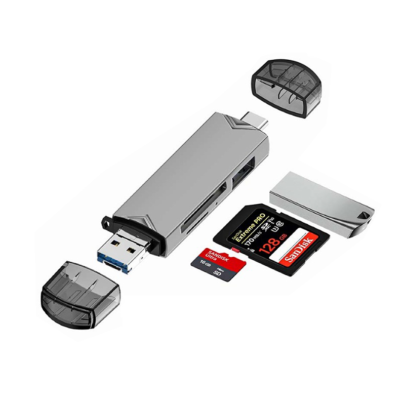6in1 SD TF Card Reader เครื่องอ่านการ์ดหน่วยความจำความเร็วสูง