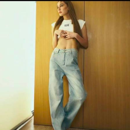 PTJ3303 กางเกงยีนส์ขากระบอก ทรงสวย แมทช์ได้ทุกลุค PROMTHONG