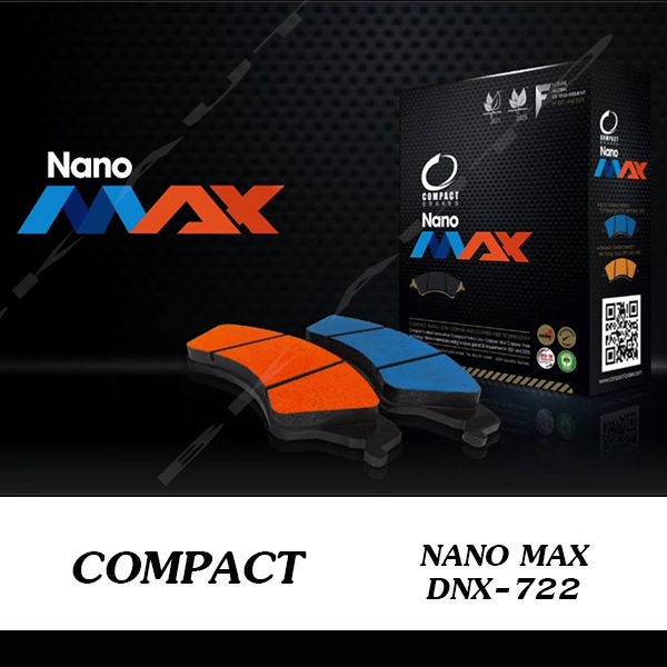 COMPACT NANO MAX (DNX-722) ผ้าเบรคหน้า NISSAN MARCH ปี2010-2018 / TIIDA  ปี2007-2012