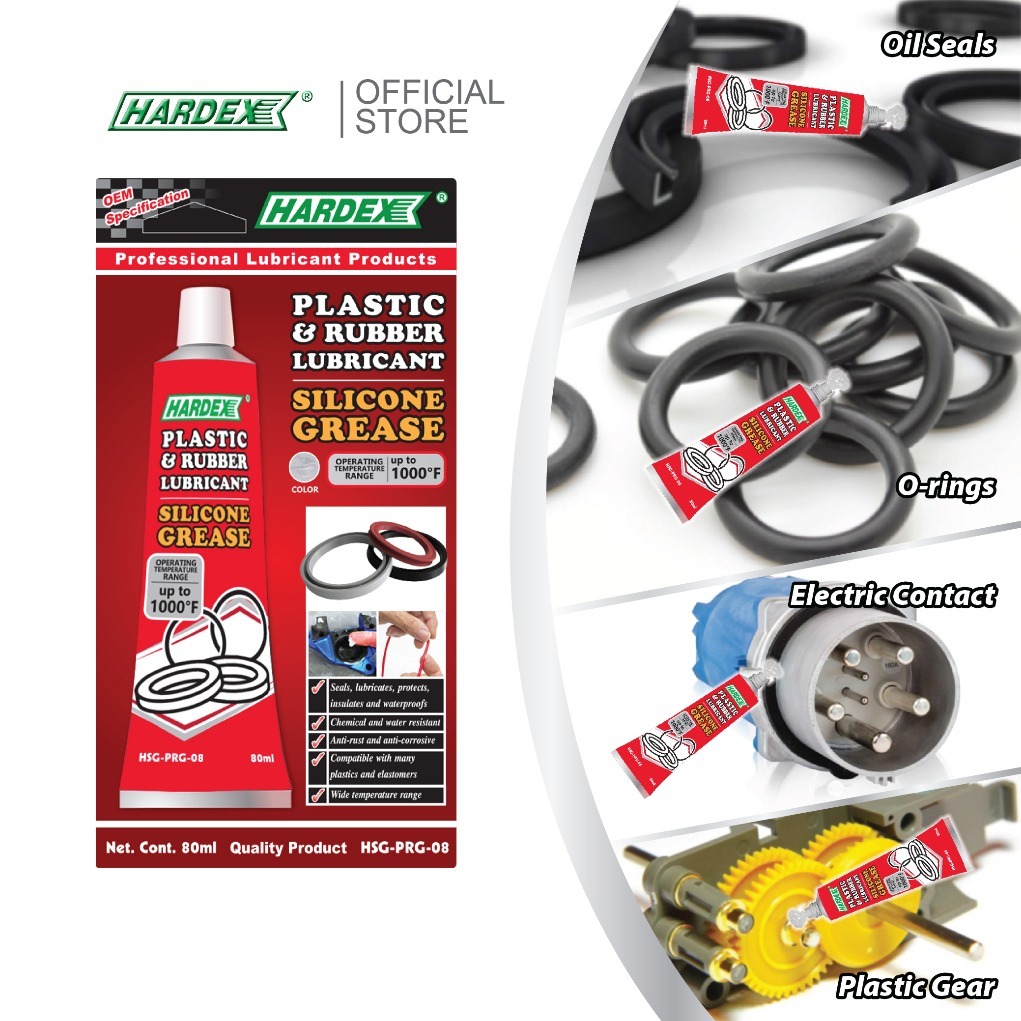 โอริง-ซีลน้ำมัน-จารบีซิลิโคน 100% สำหรับพลาสติกและยาง HARDEX