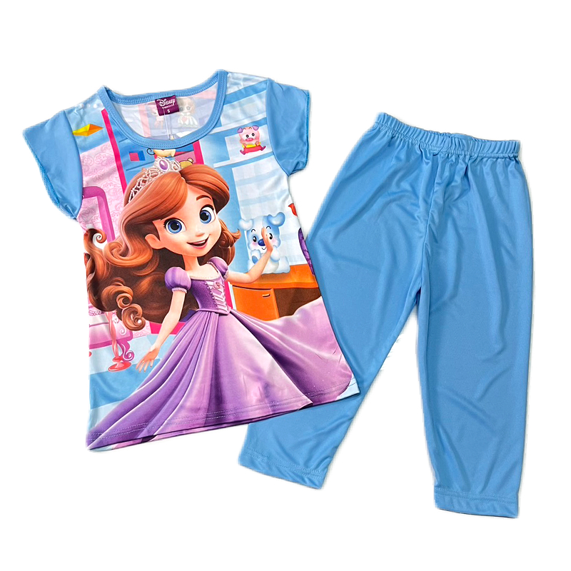 เสื้อผ้าเด็กผู้หญิง ชุดเสื้อ+กางเกงสีพื้น ผ้ามันผ้าไมโคเกรดพรีเมี่ยม PM909 - รูปที่ 6