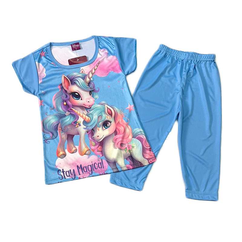 เสื้อผ้าเด็กผู้หญิง ชุดเสื้อ+กางเกงสีพื้น ผ้ามันผ้าไมโคเกรดพรีเมี่ยม PM909 - รูปที่ 3