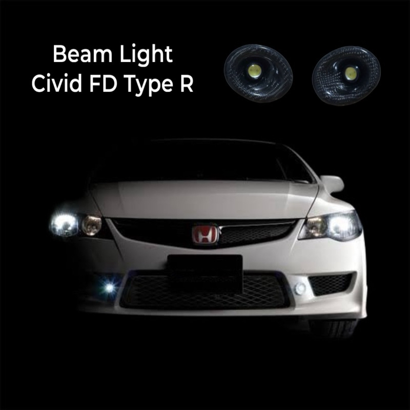ไฟบีมไลท์พร้อมหลอดไฟ Civic FD Type R MTR ราคาต่อคู่ งานดิบ ดำด้าน คาร์บอนแท้