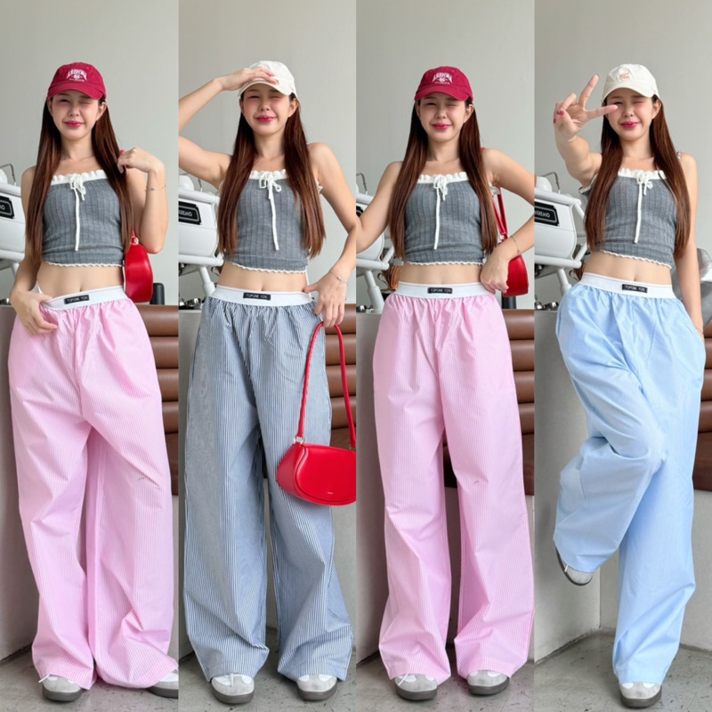 !JERRY STRIPE PANTS! รวมแบบ* กางเกงขายาวลายริ้วขอบขาว FREE-SIZE* (อ่านรายละเอียดก่อนสั่งซื้อค่ะ)