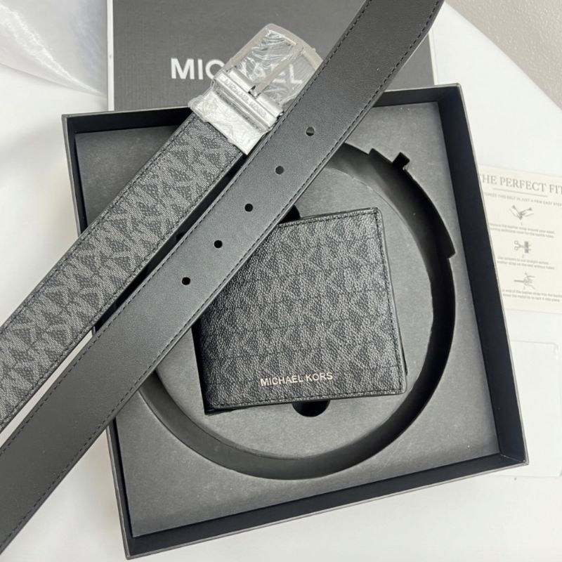 MK Michael korsBox set เข็มขัด + กระเป๋าสตางค์ชาย