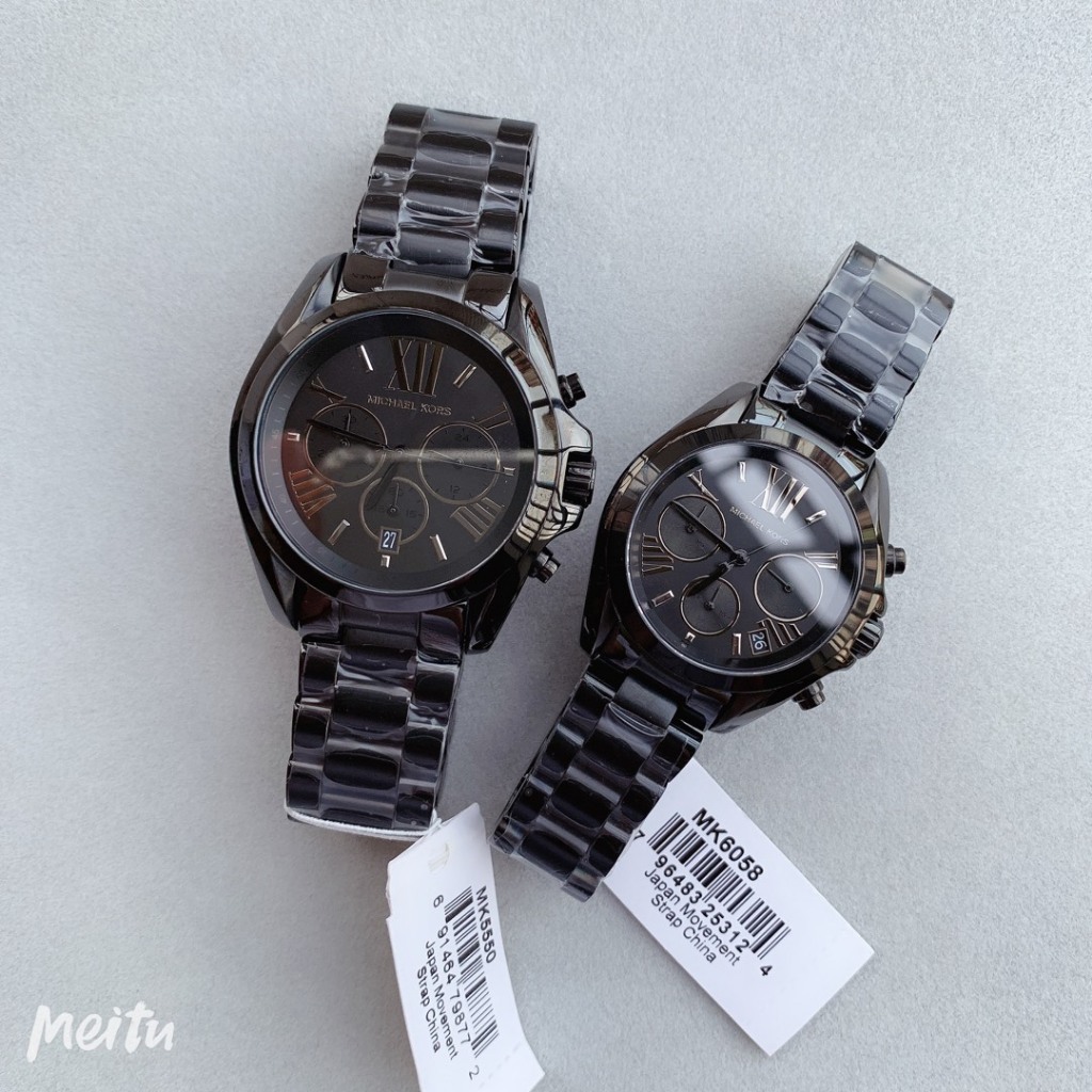 Michael Kors Bradshaw Chronograph 43 mm.  mk5550 สายสแตนเลสสีดำล้วน MK6058 35mm