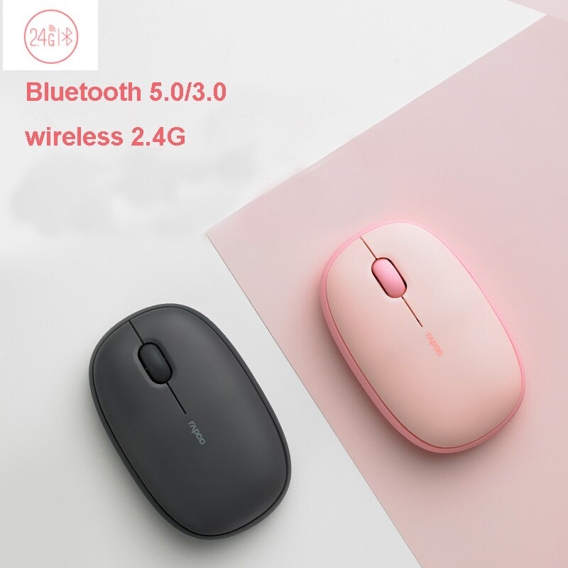 Rapoo รุ่น M650 สีน่ารัก เป็นเม้าส์ Silent Multi-mode Bluetooth+Wireless Mouse เม้าส์ไร้สาย เม้าส์ เ