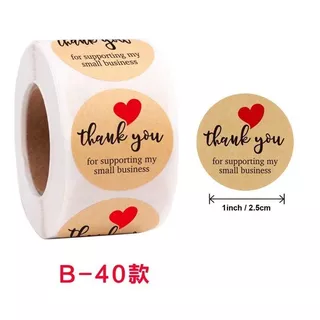 สติ๊กเกอร์ขอบคุณ ติดกล่อง ติดแก้วน้ำ น่ารัก ตกแต่ง สำเร็จรูป Sticker Thankyou