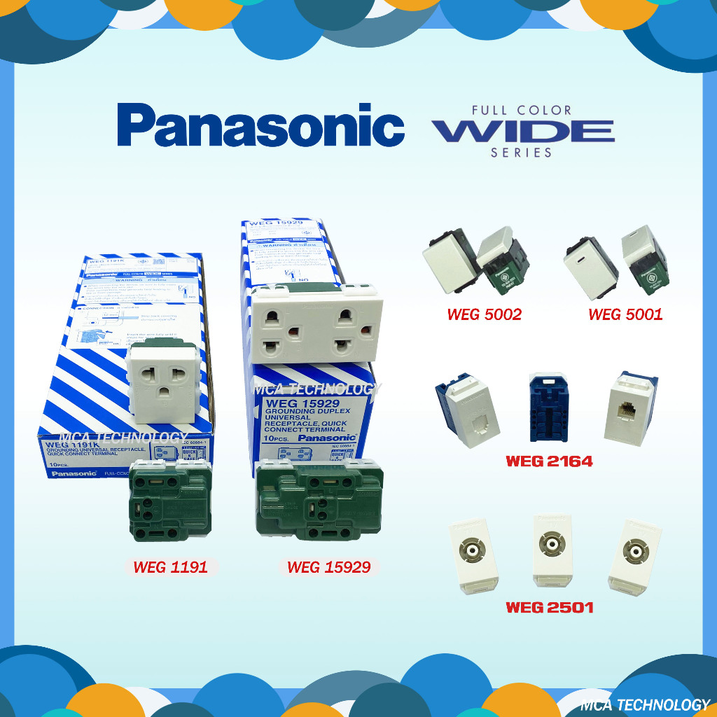 PANASONIC สวิทซ์ สวิตซ์ ปลั๊ก เต้ารับ ปลั๊กกราวด์เดี่ยว ปลั๊กกราวด์คู่ โทรศัพท์ โทรทัศน์ ปลั๊กไฟ แบรนด์พานา