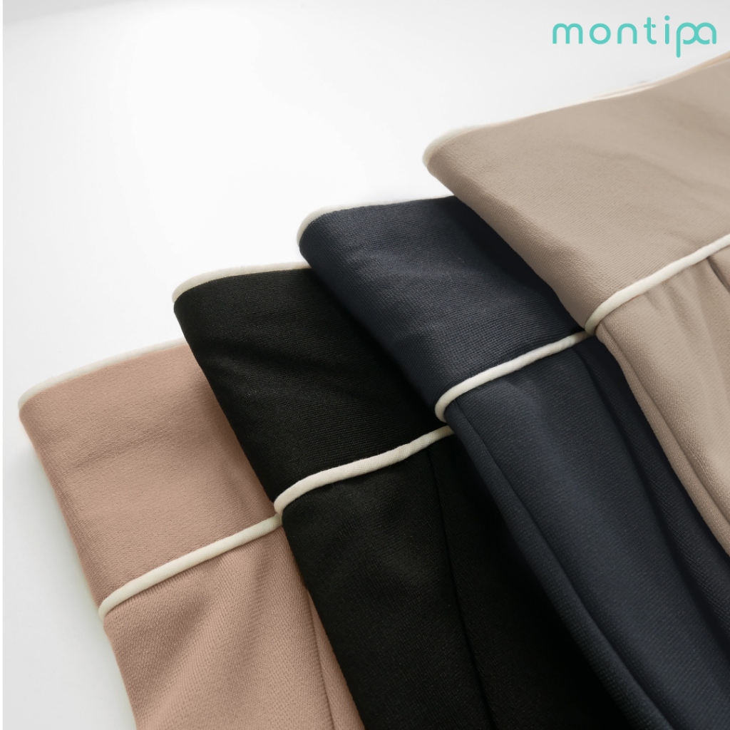 Montipa กางเกงกระบอกกลาง ซิปข้าง ดีเทลแต่งขอบเอว ช่วยทำให้ลุคดูไม่เรียบจนเกินไป  เนื้อผ้า Span D  45PWR64 ราคา ถูกที่สุด ดีลบีเคเค แกลเลอรีภาพที่ 4