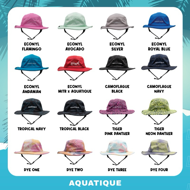 AQUATIQUE - BUCKET - ECONYL BLACK - หมวกดำน้ำ หมวกเซิร์ฟ หมวกบั๊คเก็ต เดินป่า แคมป์ปิ้ง กันแดด กันยูวี กิจกรรมกลางแจ้ง