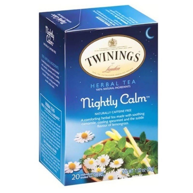 พร้อมส่ง🛵 ชาสมุนไพรช่วยให้ผ่อนคลาย💤 Twinings Nightly Calm Tea - 20 individual tea bags✈️⭐️