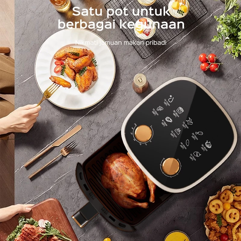 หม้อทอด 8L หม้อทอดไร้น้ำมัน กำลังไฟสูง1450W มัลติฟังก์ชัน ความจุขนาดใหญ่ หม้ออบลมร้อน รับประกัน 1 ปี thumbnail 4
