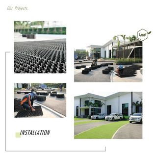 บล็อกพลาสติกปูพื้น | ปูถนน GRASS PAVE (50x50x4 ซม.) แพ็ค 4 แผ่น = 1 ตร.ม. สำหรับปลูกหญ้า,โรยกรวด Turf cell