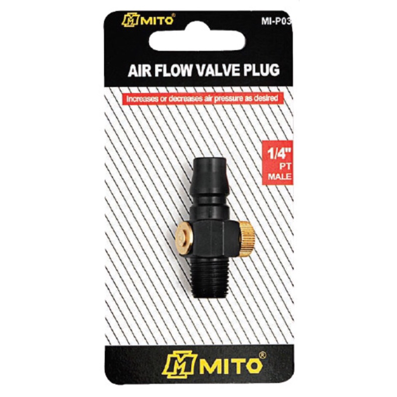 Mito คอปเปอร์ลม ( Couplings ) No.MI-P03 เกลียวนอก 1/4 inch มีวาล์วปรับลม