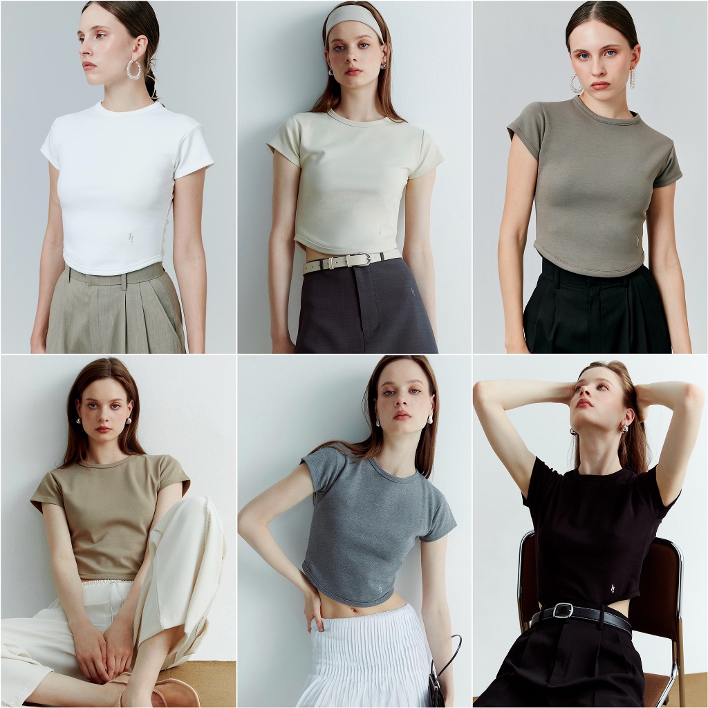 (สินค้าพร้อมส่ง) Hounddown - Capsule Tee ผ้านุ่มมาก หนากำลังดี Cotton นำเข้าจากเกาหลี