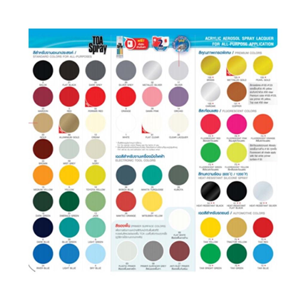 TOA สีสเปรย์เกรดพิเศษ#100/Chrome - รูปที่ 2