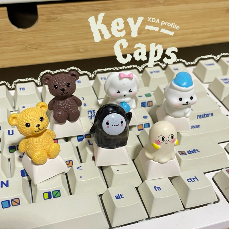 [keycaps ] คีย์แคปตุ๊กตาจิ๋ว ผีน้อย กระต่าย หมี สำหรับ Mechanical Keyboard