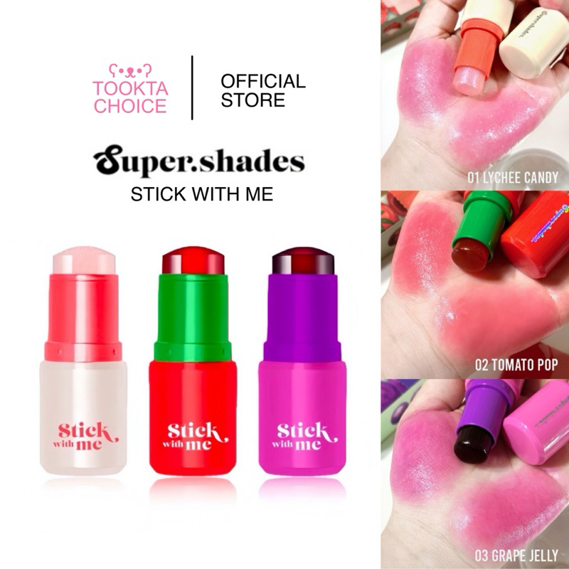 [ ซื้อในไลฟ์เหลือ95฿💖 ] Supershades Stick With Me ซุปเปอร์เฉด บลัชสติ๊ก บลัชออนเนื้อเยลลี่ เปลี่ยนสีตามค่าph