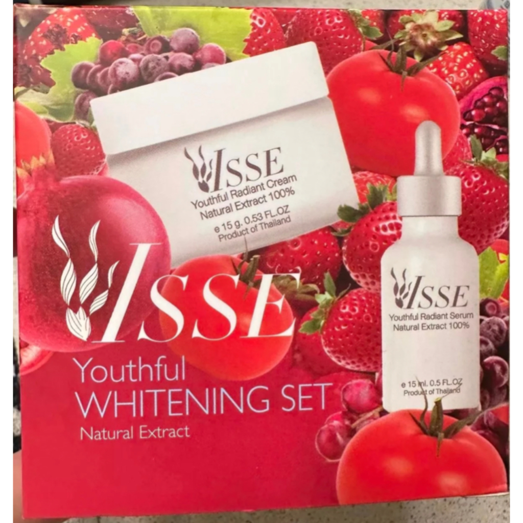 ชุดเซท สุดคุ้ม ISSE WHITENING & YOUTHFUL RADIAN SET เซรั่ม+ครีม (15 ml. x 2) รักษาฝ้า สิว หน้าขาวใส
