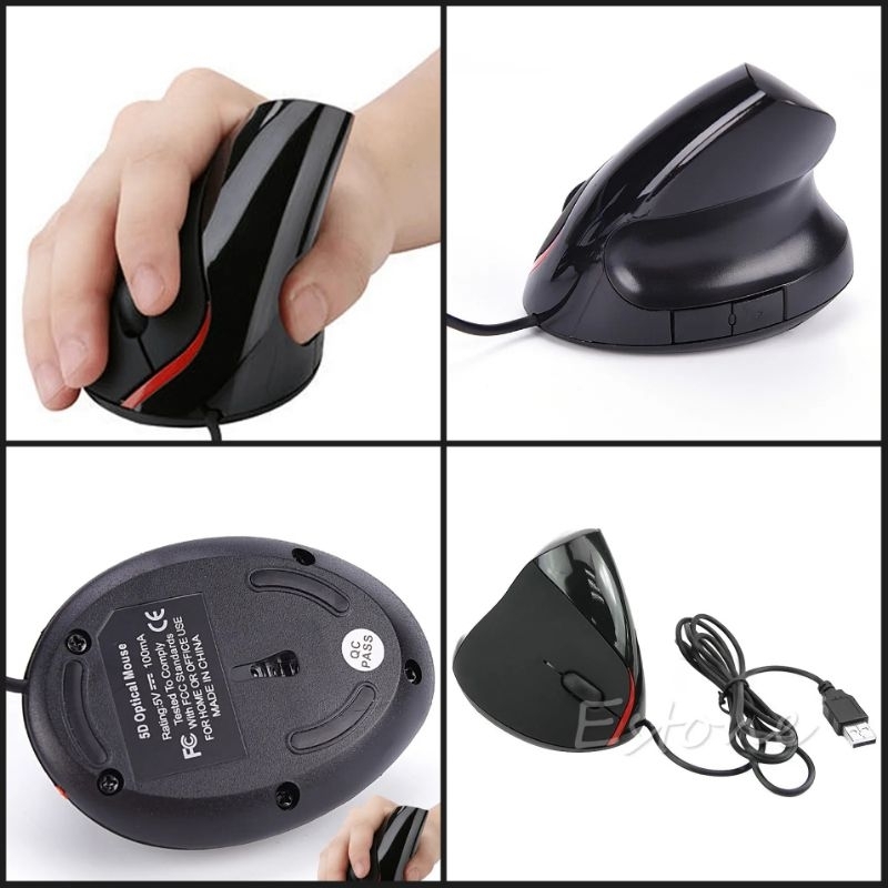 เมาส์ออปติคอล เมาส์ในแนวตั้ง 2400 DPI Wireless Mouse Ergonomic Vertical ออกแบบตามสรีรศาสตร์